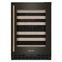 Kitchenaid® 24" Undercounter Wine Cellar with Full-Extension Wood-Front Racks KUWR524SBE
