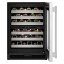 Kitchenaid® 24" Undercounter Wine Cellar with Full-Extension Metal-Front Racks KUWR324SSB