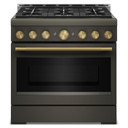 KitchenAid® 36-Inch 6 Burner Commercial-Style Gas Range with No Preheat Air Fry Mode KFGS936SBE