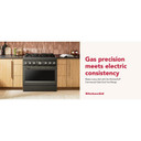 KitchenAid® 36-Inch 6 Burner Commercial-Style Dual Fuel Range with No Preheat Air Fry Mode KFDS936SBE