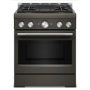 KitchenAid® 30-Inch 4 Burner Commercial-Style Gas Range with No Preheat Air Fry Mode KFGS930SBE