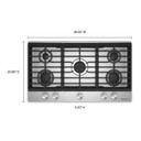 Kitchenaid® Gas-on-Metal Cooktop with 5 Versatile Burners and Edge-to-Edge Cast-Iron Grates KCGK336SSS