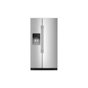 Kitchenaid® 20.8 Cu. Ft. Counter-Depth Side-by-Side Refrigerator with Exterior Ice and Water Dispenser in PrintShield™ Finish KRSC536RPS