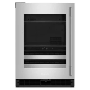 Kitchenaid® 24" Beverage Center with Glass Door and Metal-Front Racks KUBL524SSB