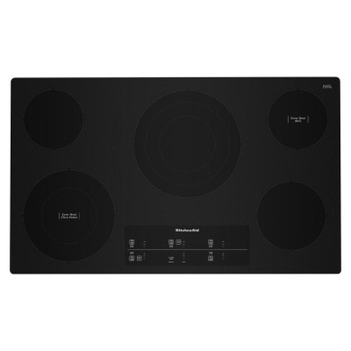 Kitchenaid® 36" Electric Cooktop with 5 Elements and Touch-Activated Controls KCES956KBL