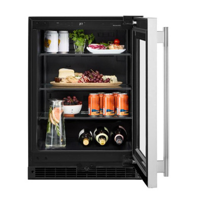 Kitchenaid® 24"" Undercounter Refrigerator with Glass Door KURR324SSB