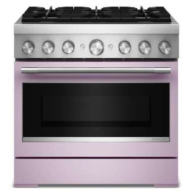 Kitchenaid® 36-Inch 6 Burner Commercial-Style Dual Fuel Range with No Preheat Air Fry Mode KFDS936SWF