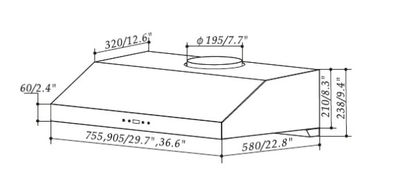 R3311 SAKURA 30" RANGE HOOD - STAINLESS STEEL - DESIGNED IN TAIWAN