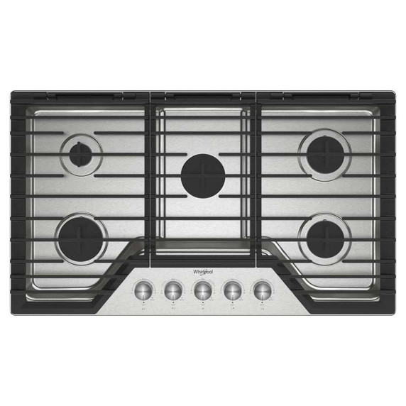 Whirlpool® 36-inch Gas Cooktop with Fifth Burner WCGK7036PS