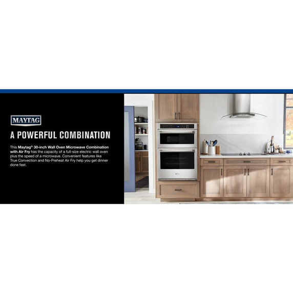 Maytag® 30-inch Wall Oven Microwave Combo with Air Fry and Basket - 6.4 cu. ft. MOEC6030LZ