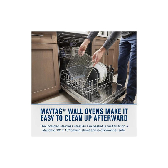 Maytag® 30-inch Single Wall Oven with Air Fry and Basket - 5.0 cu. ft. MOES6030LZ