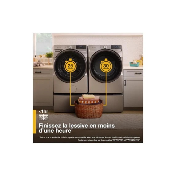 Whirlpool® 7.4 cu. ft. Smart Front Load ENERGY STAR® Certified Gas Dryer with Steam Capabilities WGD6720RR