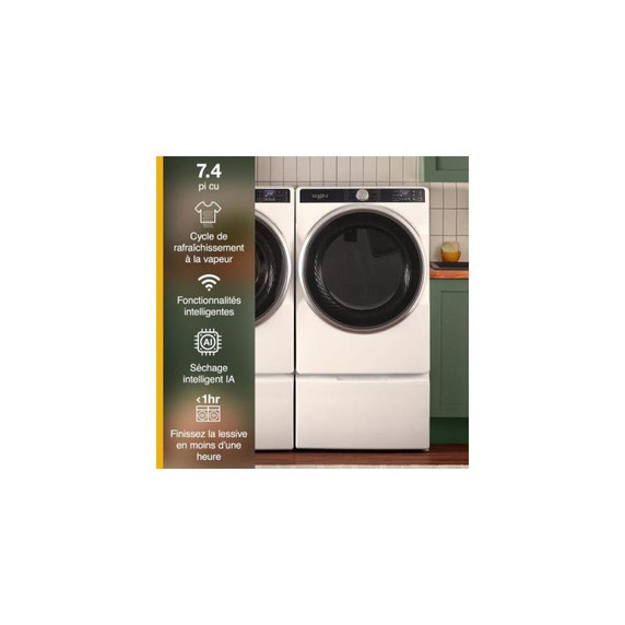 Whirlpool® 7.4 cu. ft. Smart Front Load ENERGY STAR® Electric Dryer with Steam Capabilities YWED6720RW
