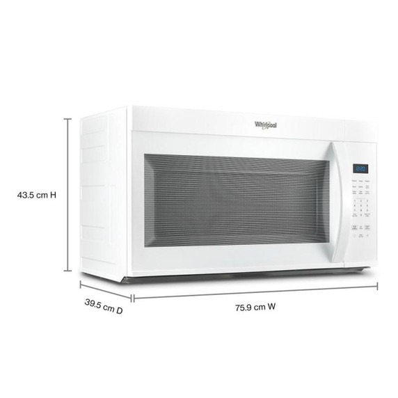 Whirlpool® 30’ W 1.7 cu. ft Over the range Microwave with 900-Watts Cooking Power YWMMS3130RW