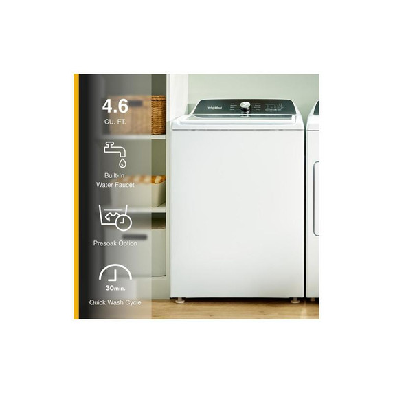 Whirlpool® 5.2 Cu. Ft. I.E.C. Top Load Agitator Washer with Built-In Faucet WTW5025SW