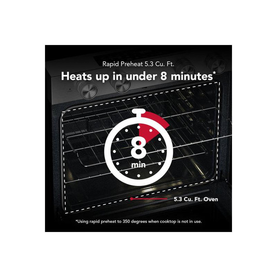 Kitchenaid® 5.3 Cu. Ft. Smart Slide-in Electric Range with Convection Cooking Modes YKSES330SPS