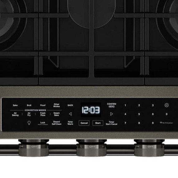 Kitchenaid® 5.0 Cu. Ft. Smart Slide-in Gas Range with Convection Cooking Modes and 2-in-1 Burner KSGS530SBE