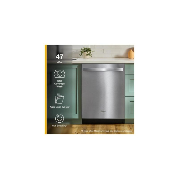 Whirlpool® 24-Inch Dishwasher with Total Coverage Wash Action and Auto Open Air Dry in Fingerprint Resistant Stainless Steel WDTS8024SZ