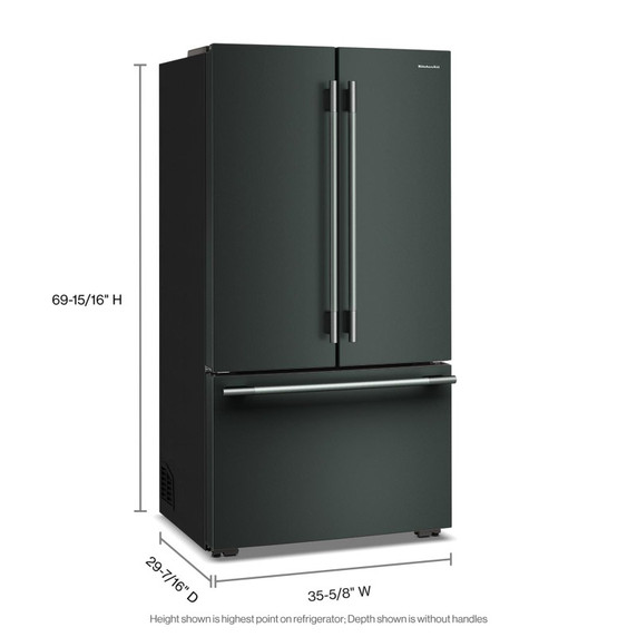 Kitchenaid® 24 cu. ft. 36-Inch Width Counter-Depth French Door Refrigerator with Interior Dispense KRFC236SJP