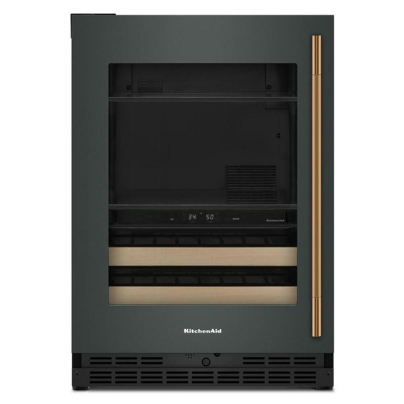Kitchenaid® 24" Beverage Center with Glass Door and Wood-Front Racks KUBL524SJP