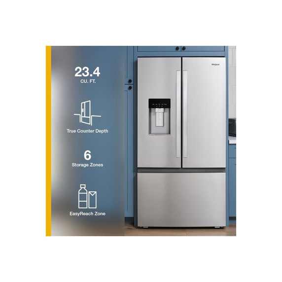 Whirlpool® 36-inch Wide True Counter Depth 3-Door French Door Refrigerator - 23.4 cu. ft. WRFC5036RZ