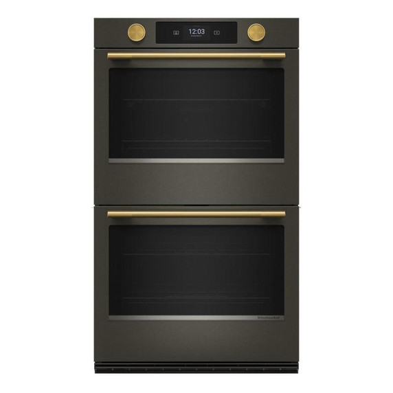 Kitchenaid® 30-inch Smart Electric Double Wall Oven with Assisted Cooking Modes - Black Ore KOED730SBE