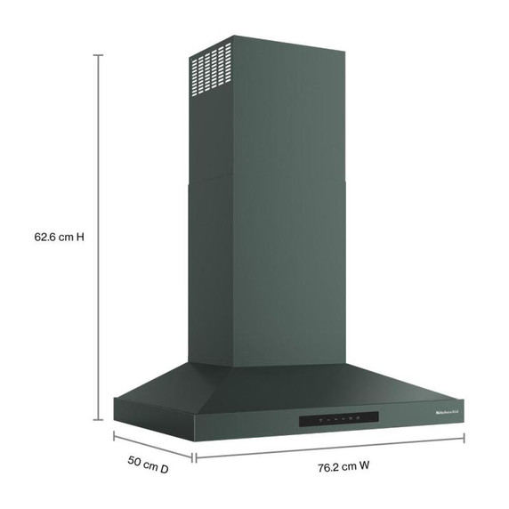 KitchenAid® 30-inch Wall-Mount, 4-Speed Canopy Hood KVWC730SJP