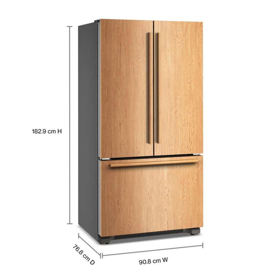 Kitchenaid® 22 Cu. Ft. 36-Inch Panel-Ready Counter-Depth French Door Refrigerator with Internal Water Dispenser KRFC136TPA