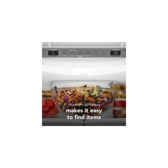 Kitchenaid® 25 Cu. Ft. 36-Inch Standard-Depth French Door Refrigerator with Internal Water Dispenser KRFF136SPS