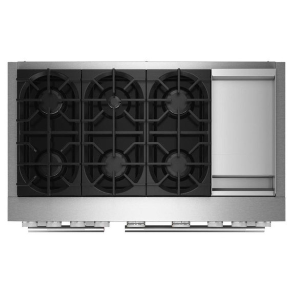 Kitchenaid® 48-Inch 6 Burner Commercial-Style Dual Fuel Range with Griddle KFDD948SSS