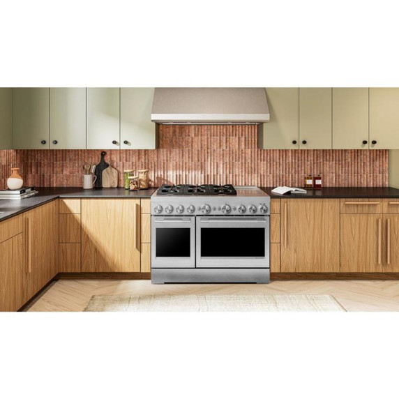 Kitchenaid® 48-Inch 6 Burner Commercial-Style Dual Fuel Range with Griddle KFDD948SSS