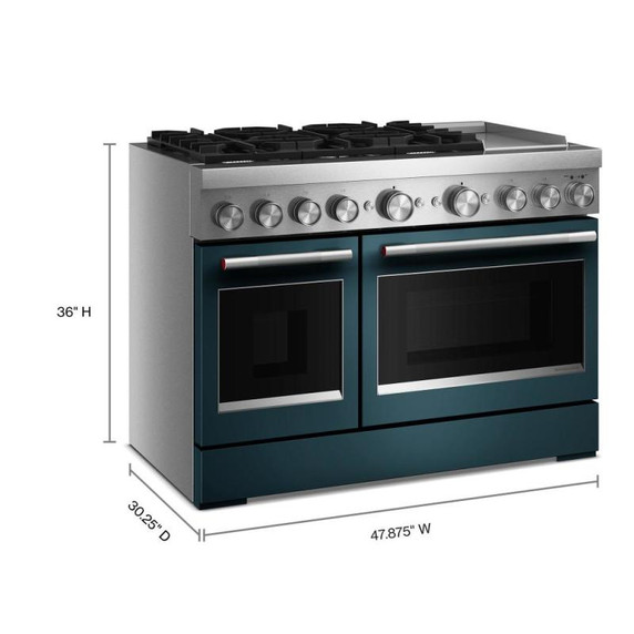 Kitchenaid® 48-Inch 6 Burner Commercial-Style Dual Fuel Range with Griddle KFDD948SAG