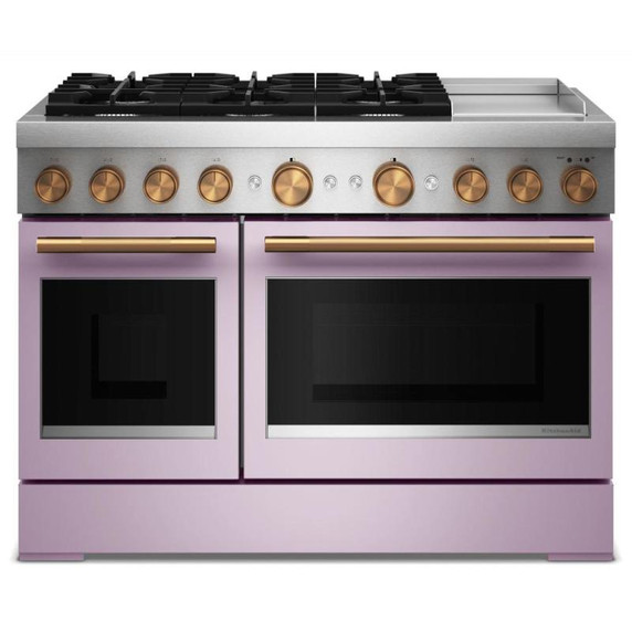 Kitchenaid® 48-Inch 6 Burner Commercial-Style Dual Fuel Range with Griddle KFDD948SWF