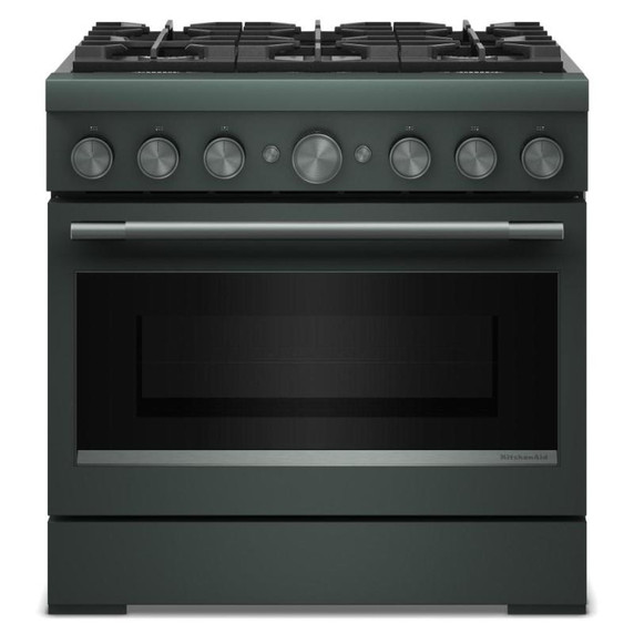 KitchenAid® 36-Inch 6 Burner Commercial-Style Dual Fuel Range with No Preheat Air Fry Mode KFDS936SJP