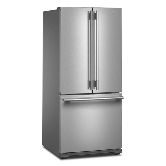 Kitchenaid® 20 cu. Ft. 30-Inch Width Standard Depth French Door Refrigerator with PrintShield® Finish and Interior Dispense KRFF330SPS