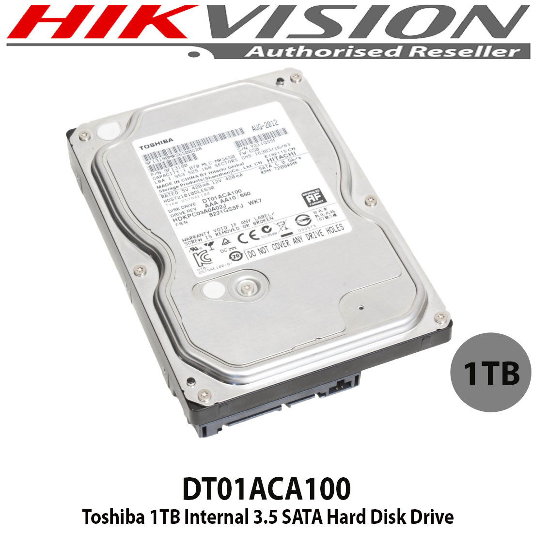 1TB Internal 3.5 Toshiba Hard Disk Drive SATA- DT01ACA100