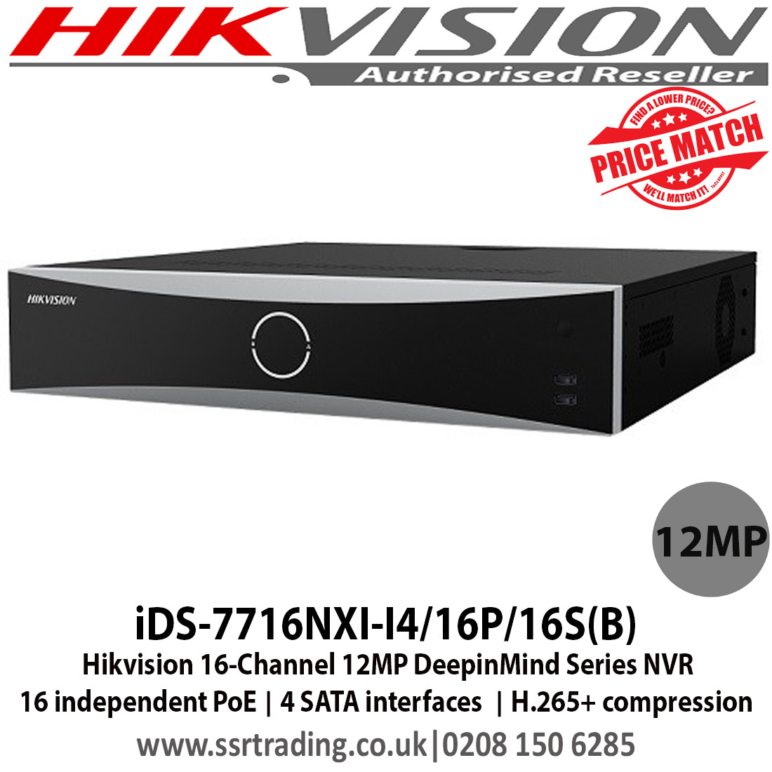 Hikvision iDS-7716NXI-I4/16P/16S(B) 16 Channel DeepMind Series