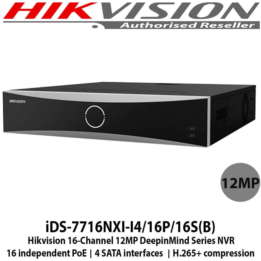 Hikvision iDS-7716NXI-I4/16P/16S(B) 16 Channel DeepMind Series