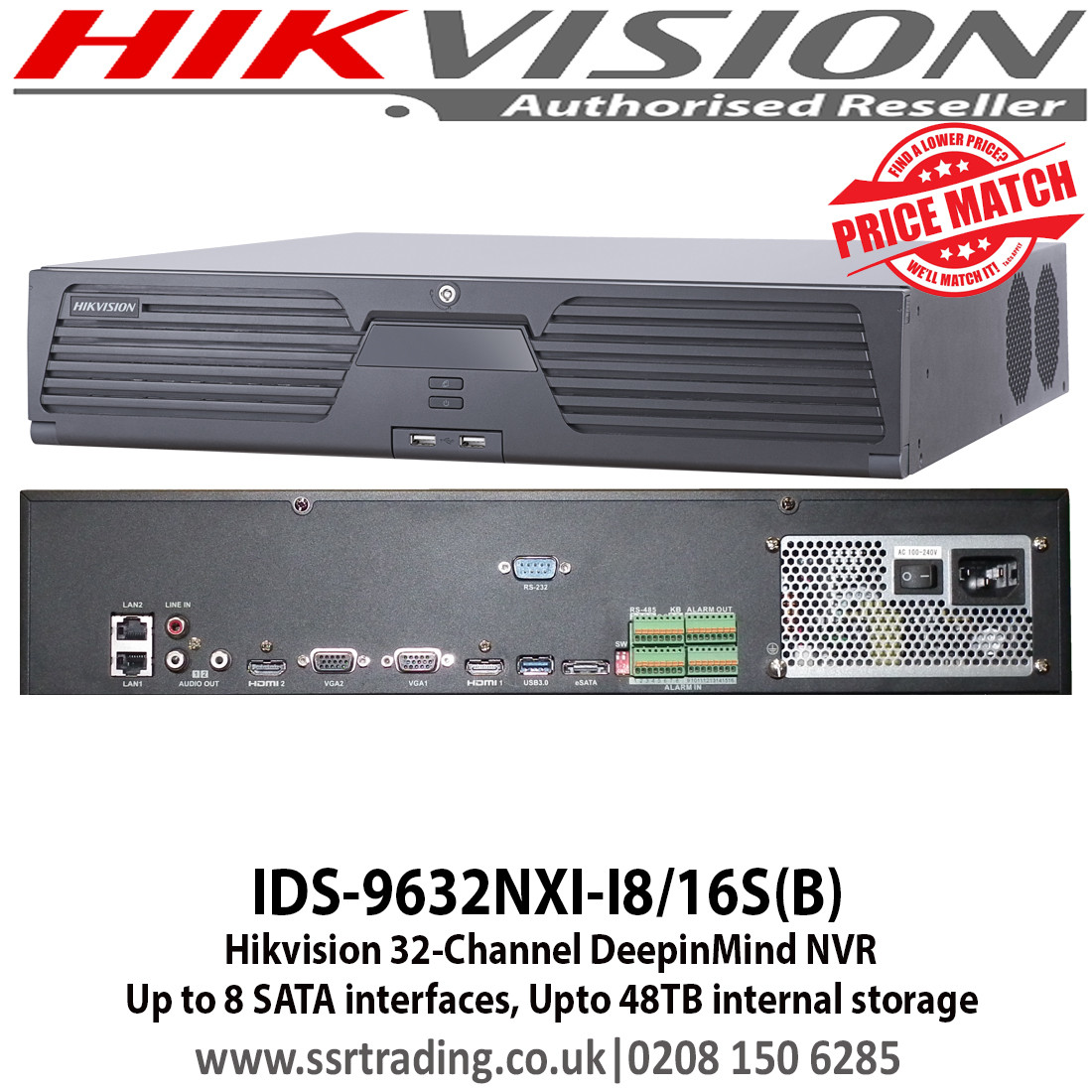 Hikvision DeepinMind 32 Channel NVR, Up to 12MP resolution