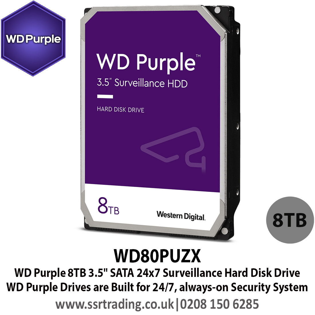 WD Purple WD80PUZX 8TB ×2台セット WD Purple WD80PUZX 8TB 3.5