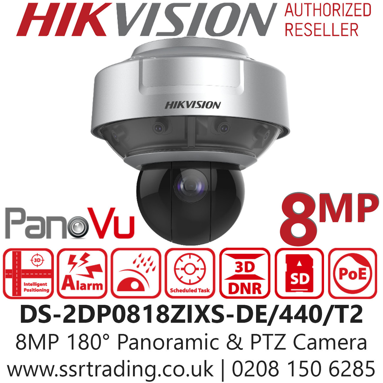 Hikvision 8MP 180° Panoramic & PTZ Camera - DS-2DP0818ZIXS-DE/440/T2