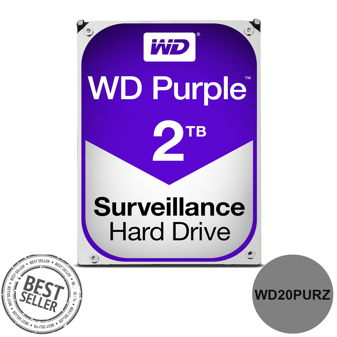 2TB WD Purple SATA Surveillance 24x7 Storage Hard Drive HDD 3.5