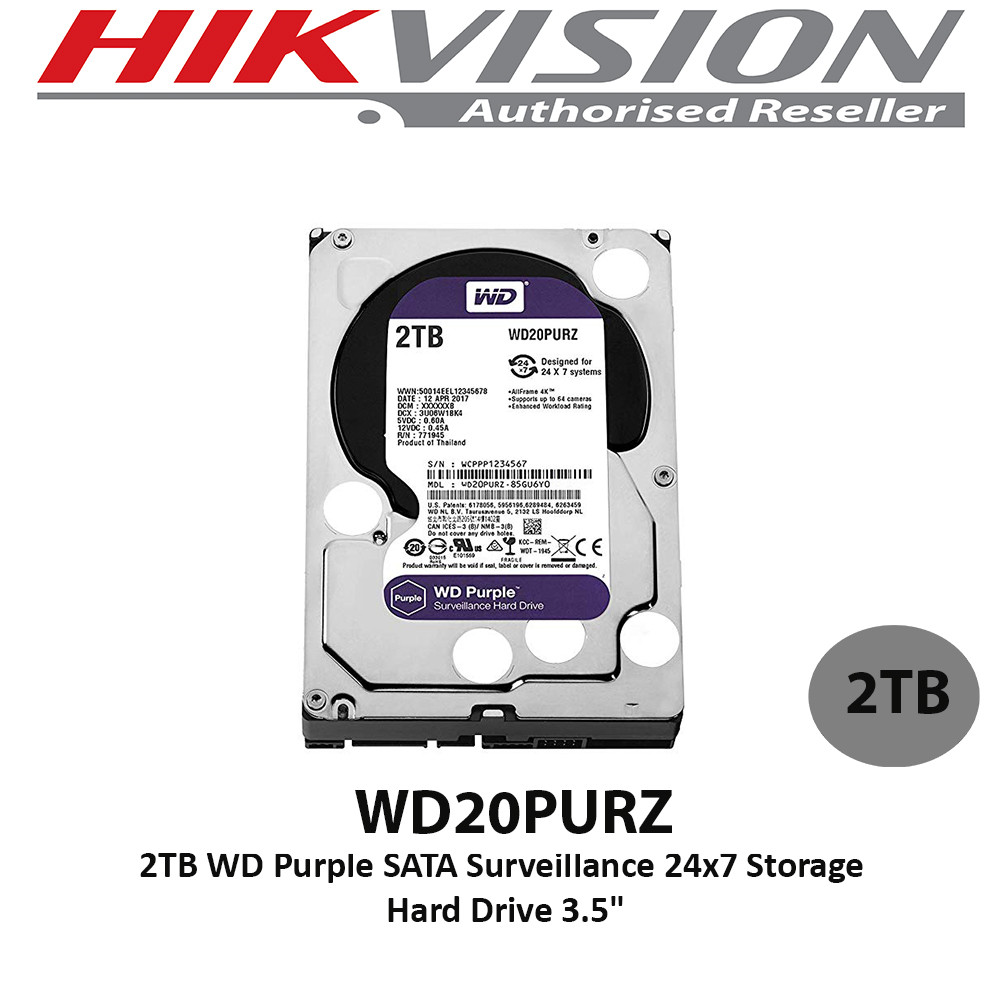 SATA HDD Western Digital WD20PURZ 動作品 Purple Digital Western
