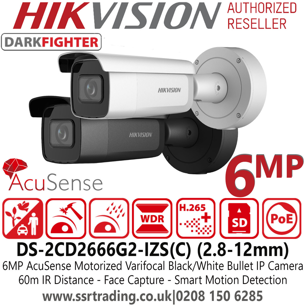 Hikvision DS-2CD2666G2-IZS 6MP AcuSense DarkFighter 2.8-12mm