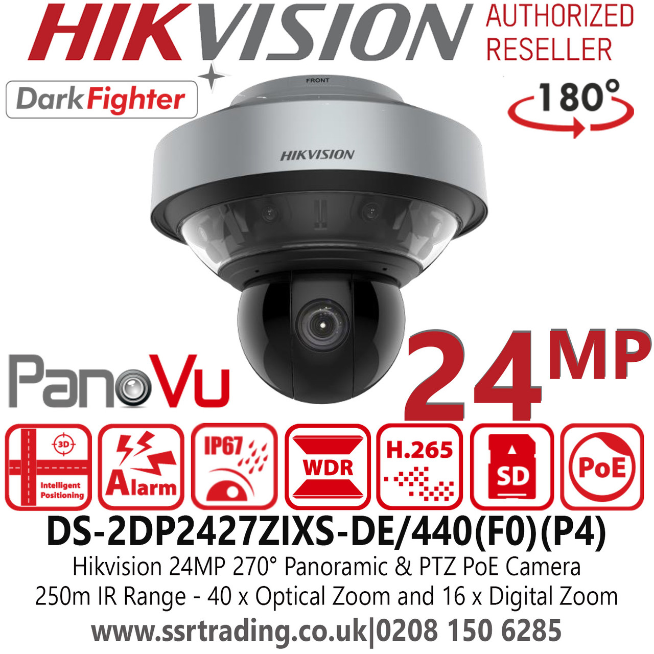 24MP HIkvision 270° Panoramic & PTZ PoE Camera with 40x Optical