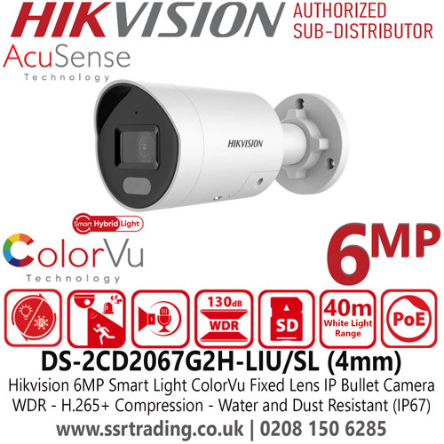 Hikvision 6MP Smart Light IP PoE Camera - DS-2CD2067G2H-LIU/SL