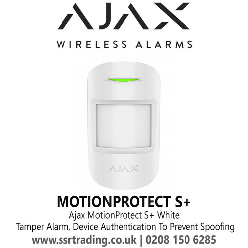 Ajax MotionProtect S + White, Electro-Optical Combined Radio Channel Security Detector, Operates With Hub, Hub Plus, ReX, ocBridge Plus, UartBridge
