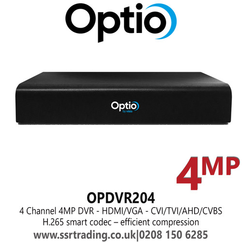 4 CH 4MP DVR, CVI/TVI/AHD/CVBS, 1 SATA Interface - HDMI/VGA Display (OPDVR204)