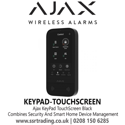 Ajax KeyPad TouchScreen Combines Security and Smart Home Device Management, The Big Display, DESFire and BLE Technologies, and Code Options Ensure a Secure and Efficient Experience - KeyPad TouchScreen Black