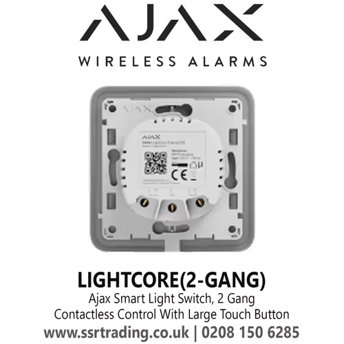 Ajax Smart Light Switch, 2 Gang - LightCore(2-Gang)